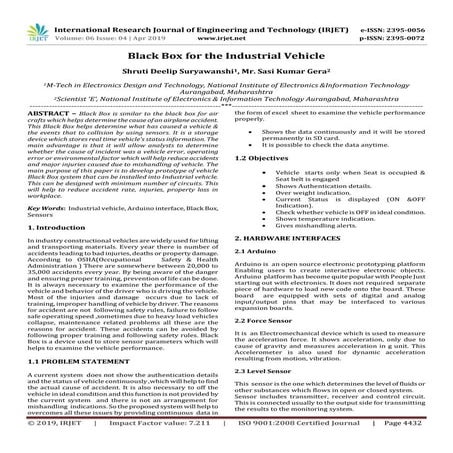 IRJET- Black Box for the Industrial Vehicle