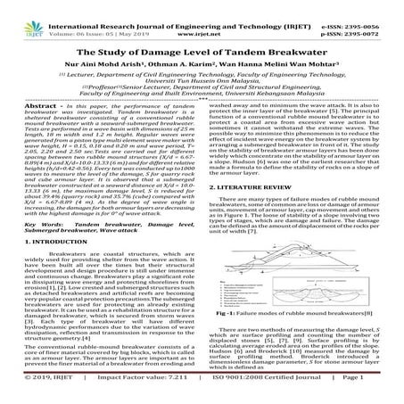 IRJET- The Study of Damage Level of Tandem Breakwater
