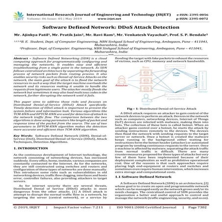 IRJET- Software Defined Network: DDOS Attack Detection