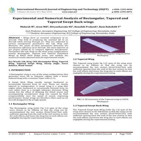 IRJET- Experimental and Numerical Analysis of Rectangular, Tapered and Tapere...