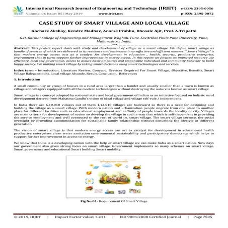 IRJET- Case Study of Smart Village and Local Village