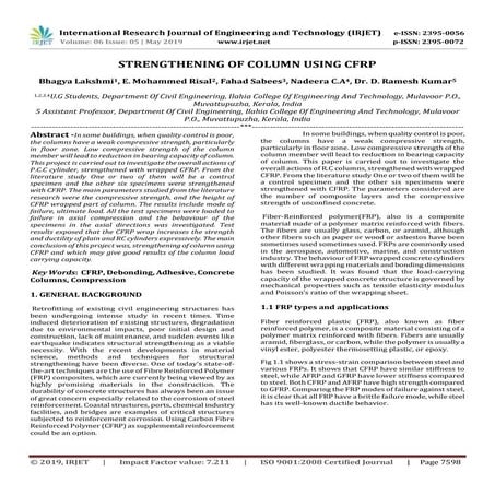 IRJET- Strengthening of Column using CFRP