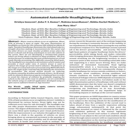 IRJET- Automated Automobile Headlighting System