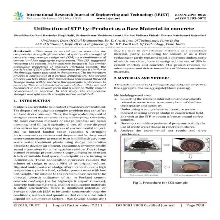 IRJET- Utilization of STP By–Product as a Raw Material in Concrete