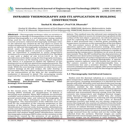 IRJET-  	  Infrared Thermography and its Application in Building Construction