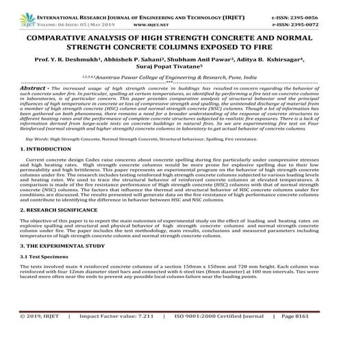 IRJET- Comparative Analysis of High Strength Concrete and Normal Strength Con...