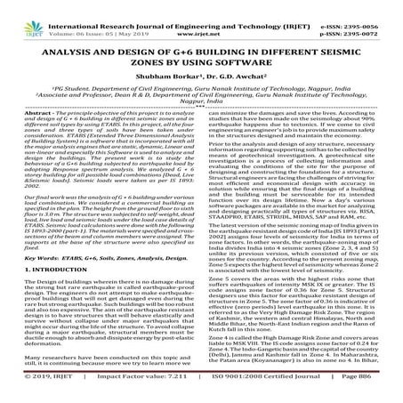 IRJET- Analysis and Design of G+6 Building in Different Seismic Zones by usin...