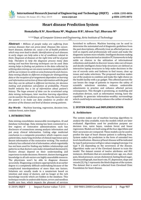 IRJET- Heart Disease Prediction System