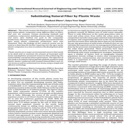 IRJET- Substituting Natural Fiber by Plastic Waste