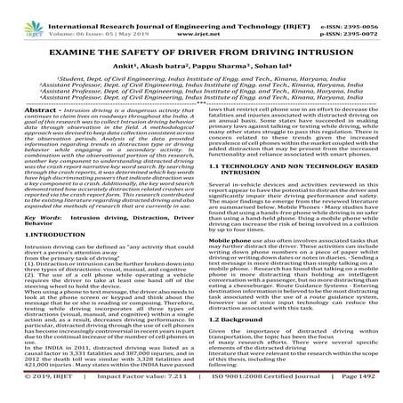 IRJET- Examine the Safety of Driver from Driving Intrusion