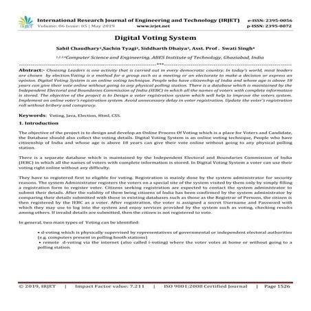 IRJET-  	  Digital Voting System