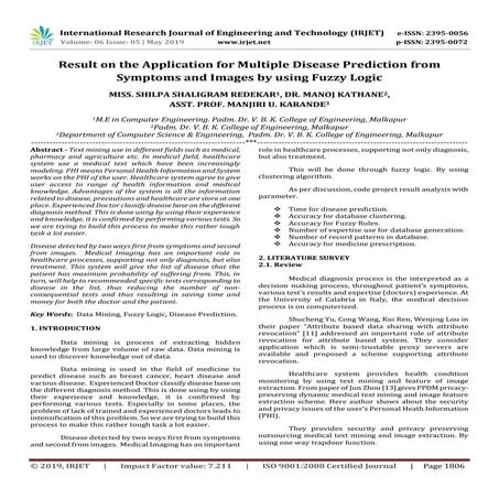 IRJET- Result on the Application for Multiple Disease Prediction from Symptom...