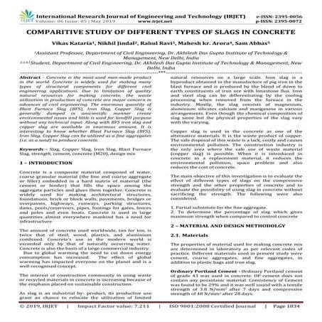IRJET- Using of Ferro-Chrome Slag as a Coarse Aggregate and Stone Dust ...