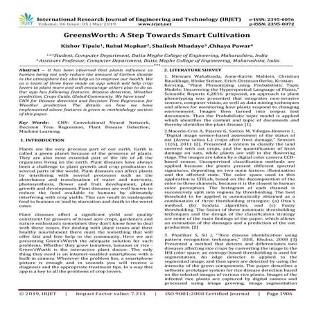 IRJET- Greensworth: A Step Towards Smart Cultivation