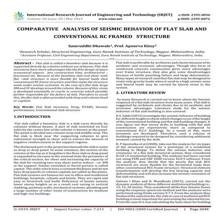 IRJET- Comparative Analysis of Seismic Behavior of Flat Slab and Conventional...