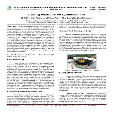 IRJET- Cleaning Mechanism for Cylindrical Tank