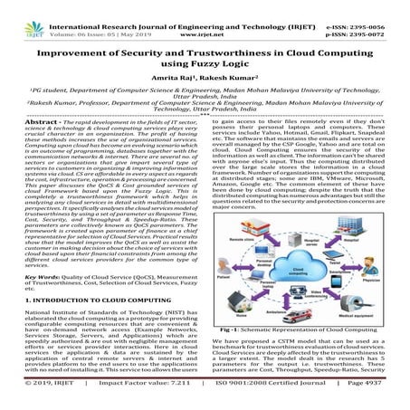 IRJET-  	  Improvement of Security and Trustworthiness in Cloud Computing usi...