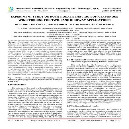 Experimental Comparison Study for Savonius Wind Turbine of Two & Three ...