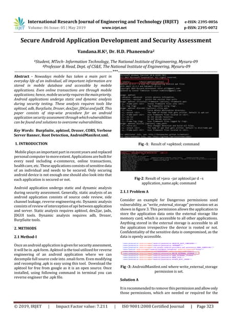 IRJET- Secure Android Application Development and Security Assessment