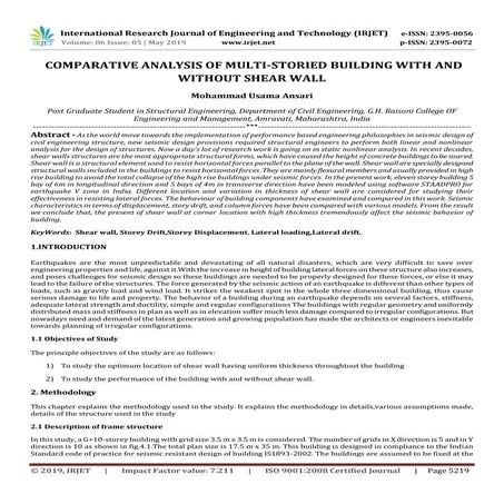 IRJET- Comparative Analysis of Multi-Storied Building with and without ...