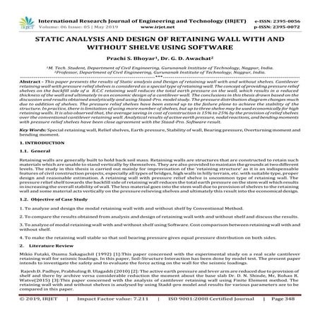 Comparative Analysis of Cantilever Retaining Wall With And Without ...