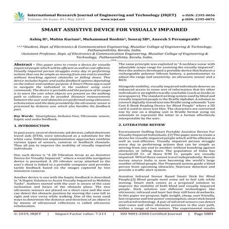 IRJET- Smart Assistive Device for Visually Impaired