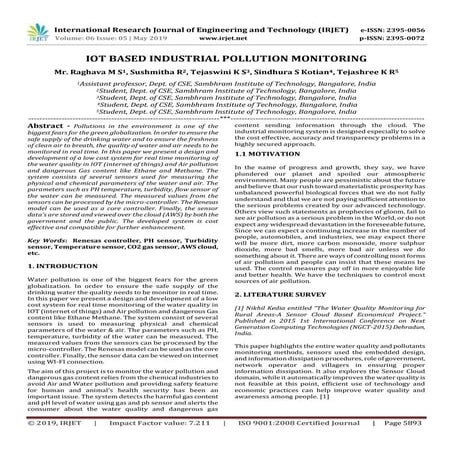 IRJET- IoT based Industrial Pollution Monitoring