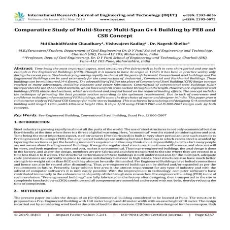 IRJET- Comparative Study of Multi-Storey Multi-Span G+4 Building by PEB and C...