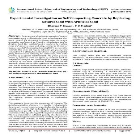 IRJET- Experimental Investigation on Self Compacting Concrete by Replacing Na...