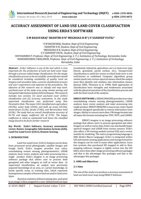 IRJET- Accuracy Assessment of Land use Land Cover Classifiaction using Erda’s...