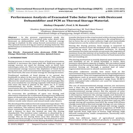 Performance Evaluation of a Developed Multipurpose Solar Dryer | PDF