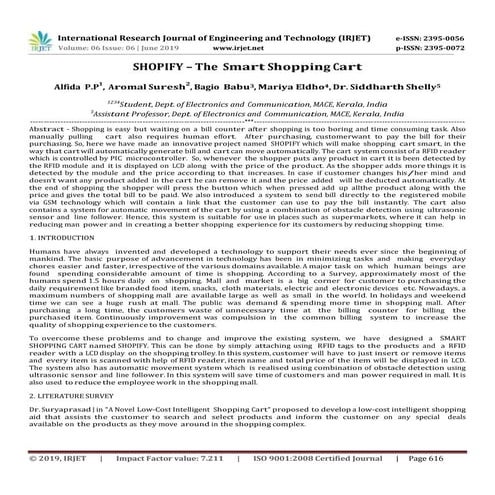 IRJET- SHOPIFY – The Smart Shopping Cart