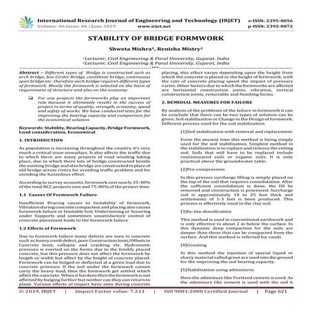 IRJET-  	  Stability of Bridge Formwork