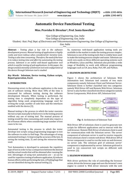 IRJET- Automatic Device Functional Testing