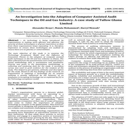 Note on ‘Mapping’ CAAT Audit technique with 3 practical examples | PDF