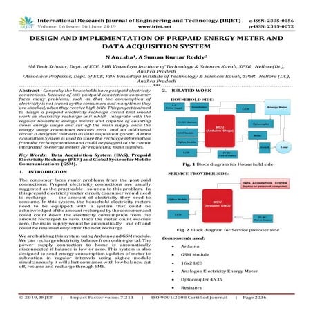 IRJET-  	  Design and Implementation of Prepaid Energy Meter and Data Acquisi...