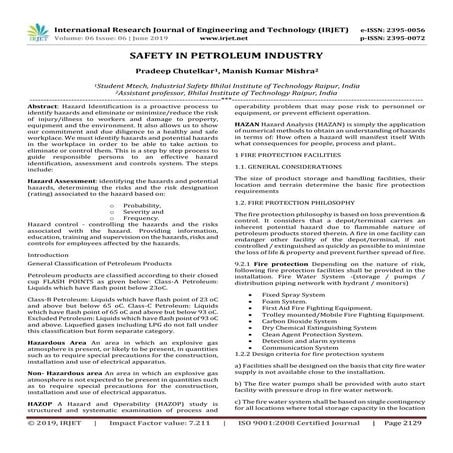 IRJET- Safety in Petroleum Industry