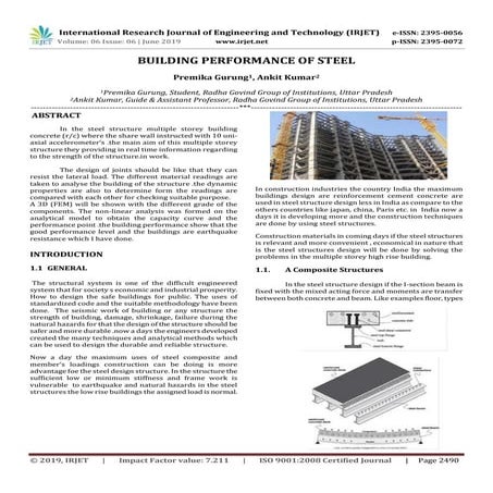 IRJET- Comparative Study on the Structural Behavior of RCC and Steel ...