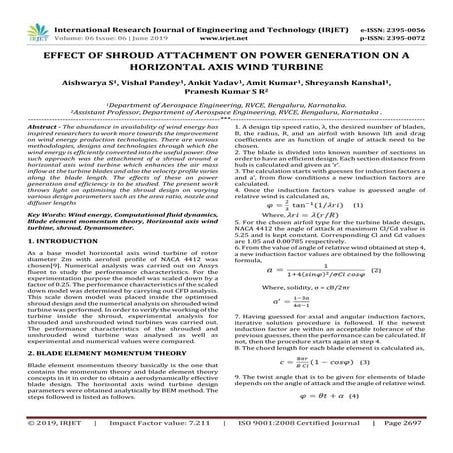 IRJET- Effect of Shroud Attachment on Power Generation on a Horizontal Axis W...