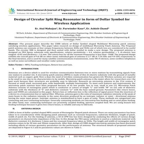 Design of Microstrip Patch Antenna for 5G Applications | PDF