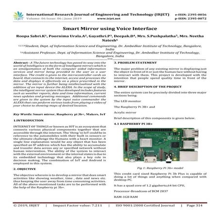 IRJET- Smart Mirror using Voice Interface