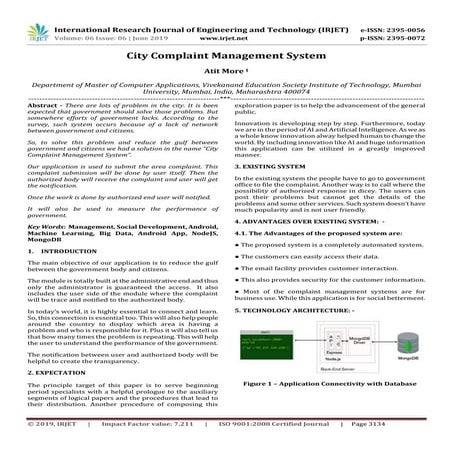 IRJET-  	  City Complaint Management System