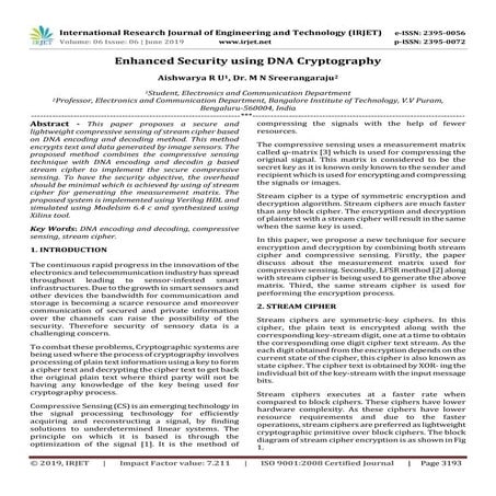 IRJET- Enhanced Security using DNA Cryptography