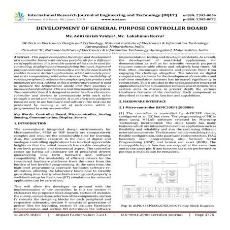 IRJET- Development of General Purpose Controller Board