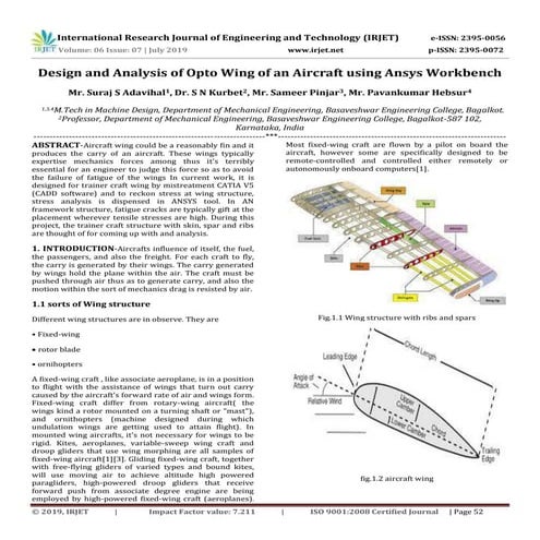 Design and Finite Element Analysis of Aircraft Wing using Ribs and ...