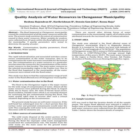 Quality analysis of drinking water in bhopal city | PDF