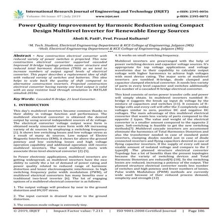 IRJET-  	  Power Quality Improvement by Harmonic Reduction using Compact Desi...