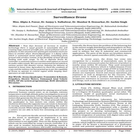 IRJET-  	  Surveillance Drone