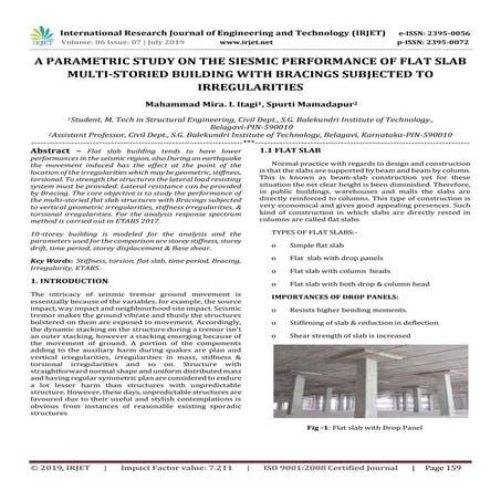 IRJET-  	  A Parametric Study on the Siesmic Performance of Flat Slab Multi-S...