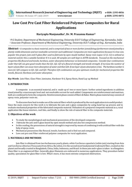 Coir Fiber Reinforced Polymer Matrix Composites | PDF | Chemistry | Science